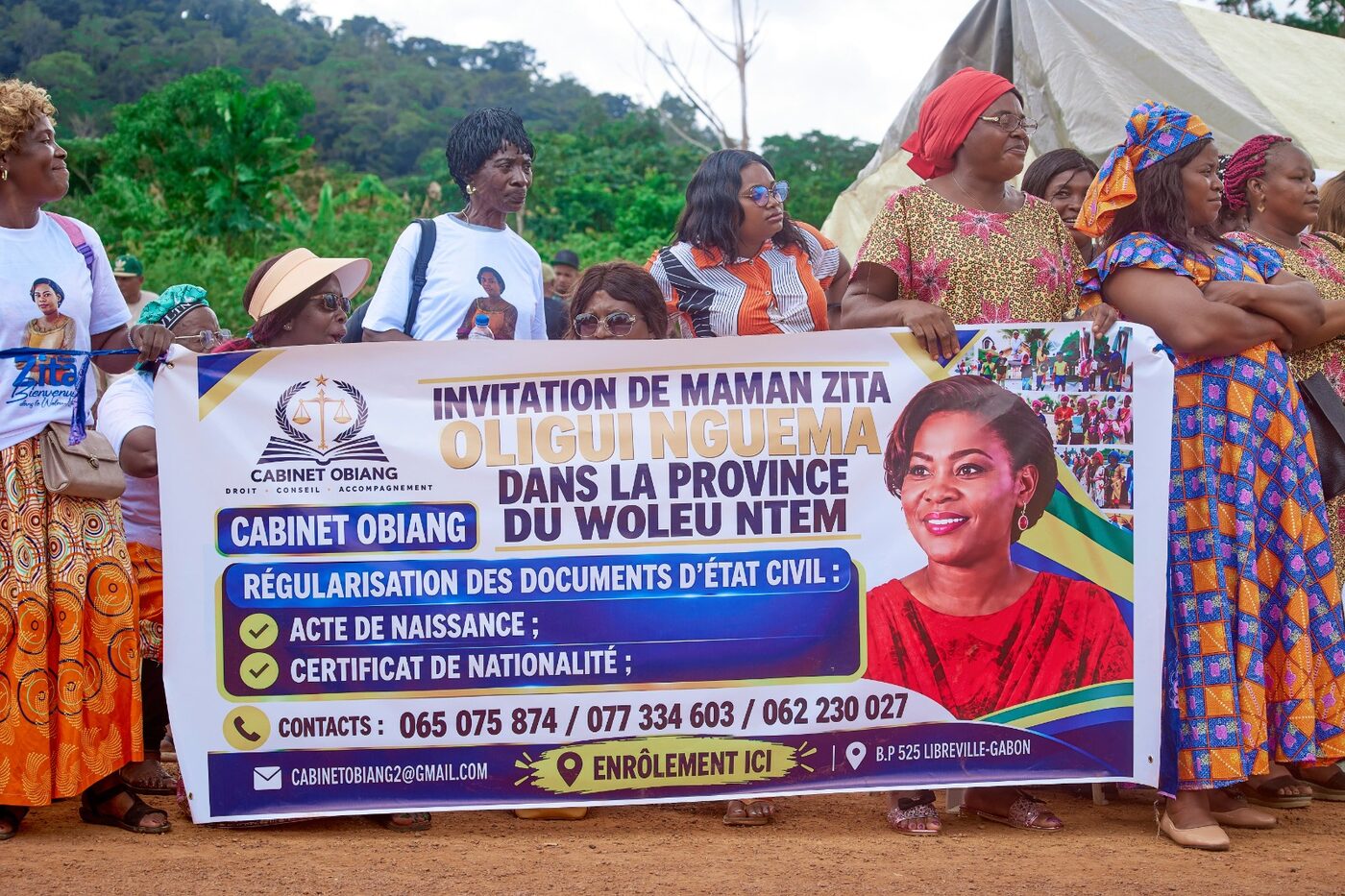 Banderole d'invitation dans la province du Woleu-Ntem
