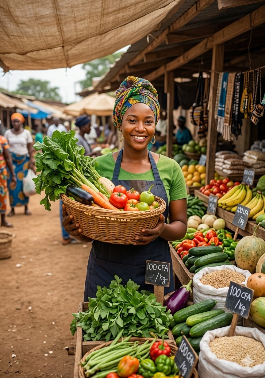 Vendeuse au marché local